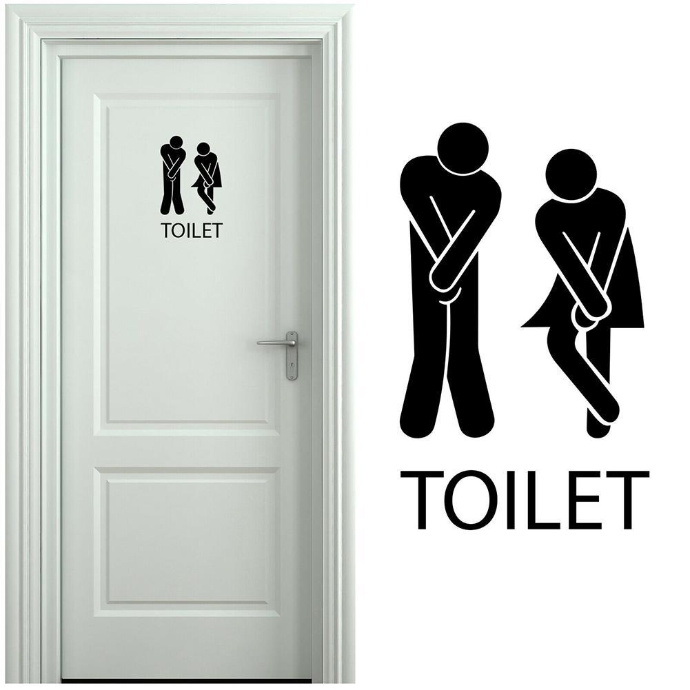 Humorous Toilet Door Sticker