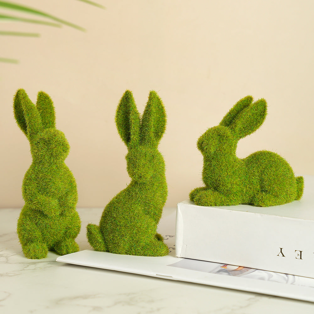 Cute Grass Bunny Modern Sculpture