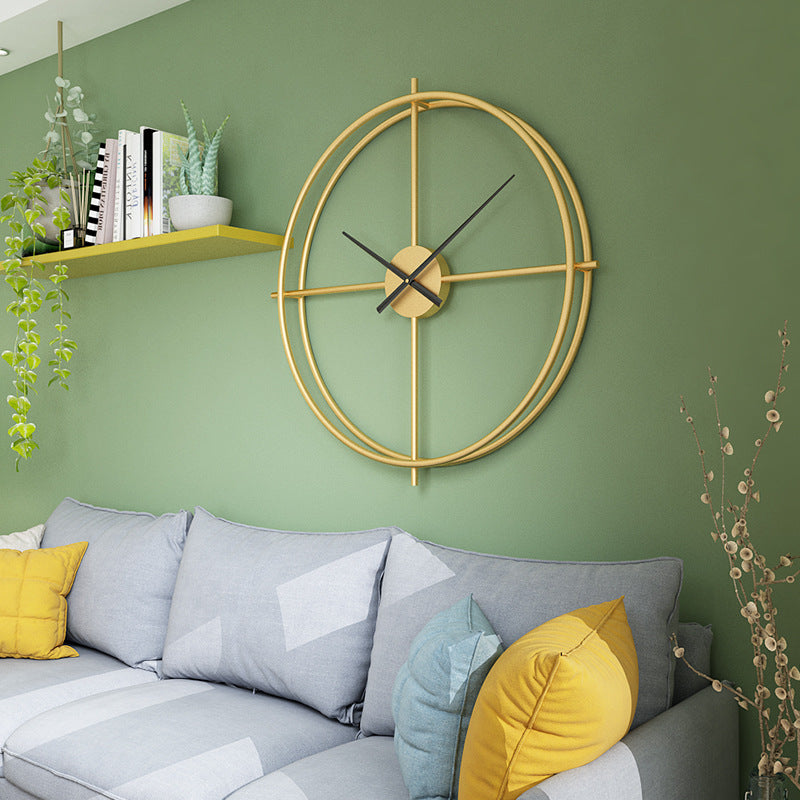 Large Round Metal Wall Clock