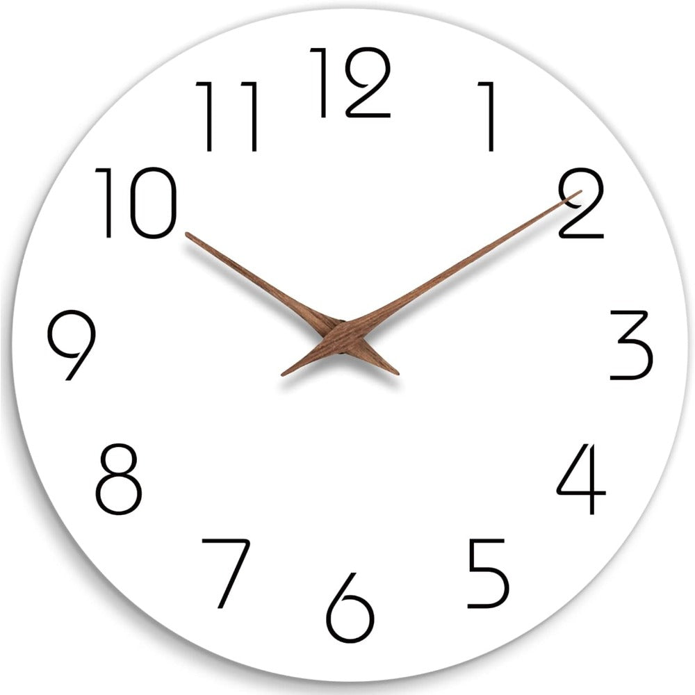 Minimalist White Wood Hand Wall Clock
