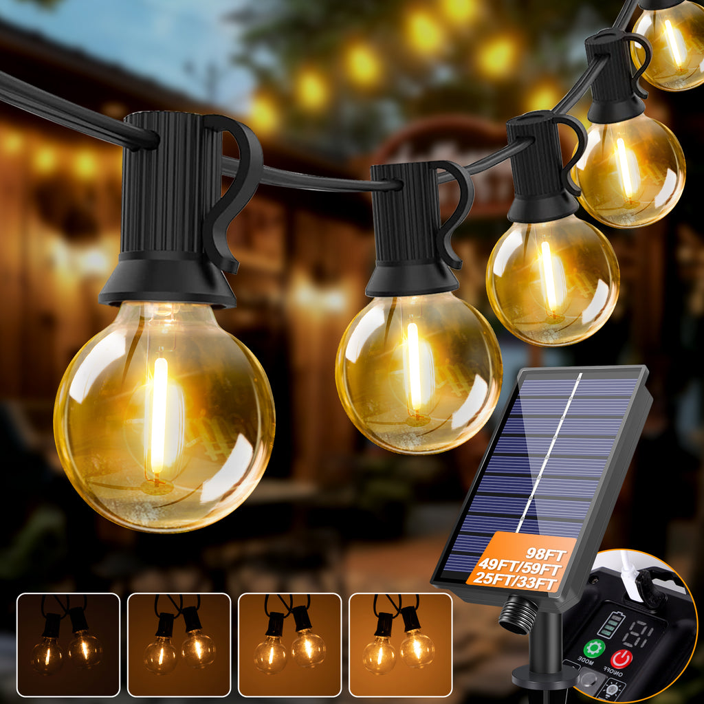 Solar Outdoor String Bulb Lights Decoration