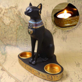 Antique Bastet Candle Holder Statue