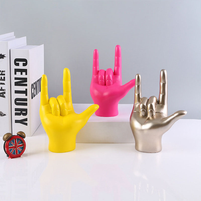 Rock Hand Gesture Sculpture