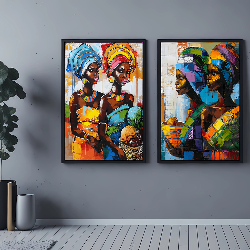 Vibrant Sisterhood African Women Canvas