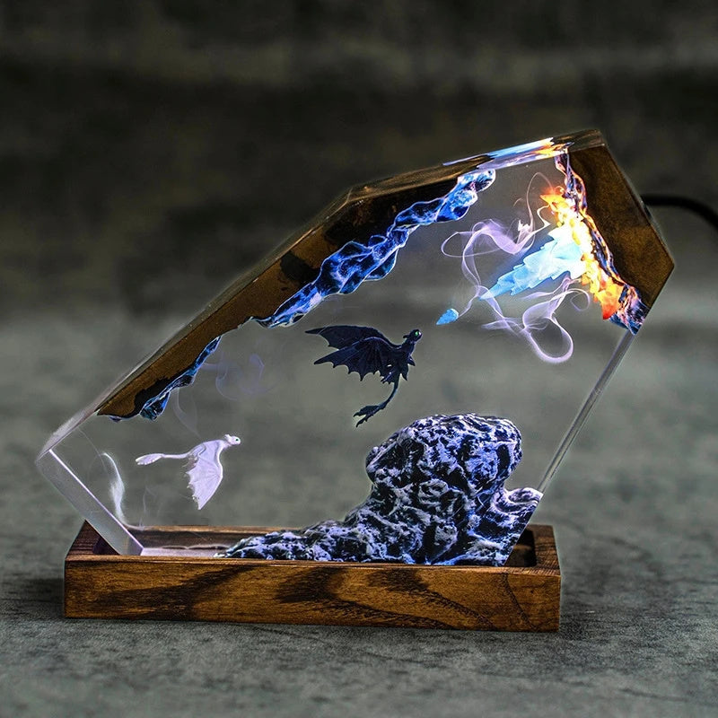 Storm Dragon Crystal LED Lamp