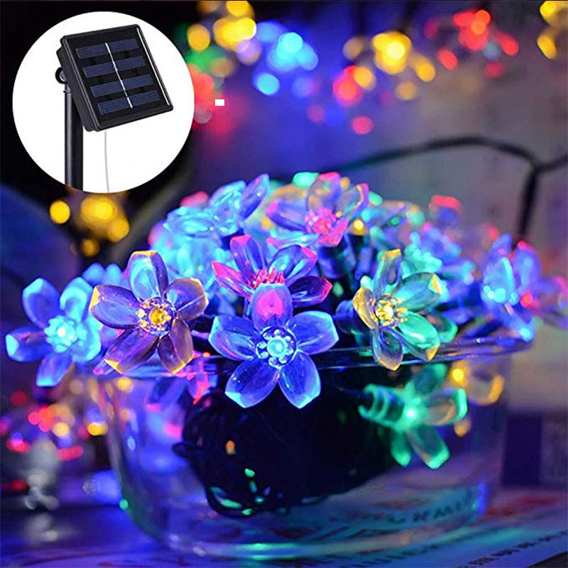 Solar Colorful Flower String Garden Light Decoration