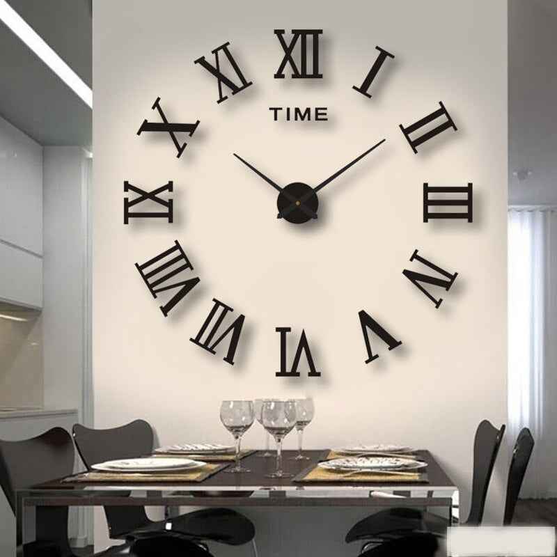 Frameless Roman Numeral DIY Wall Clock