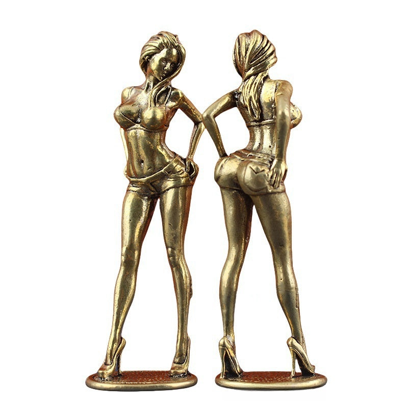 Beautiful Woman Brass Statue