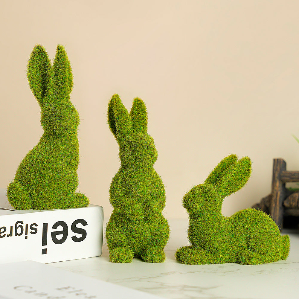 Cute Grass Bunny Modern Sculpture