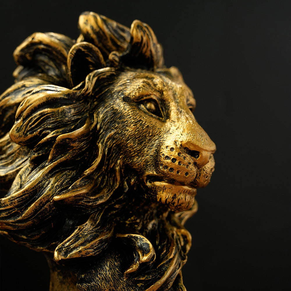 Majestic Lion Bust Statue