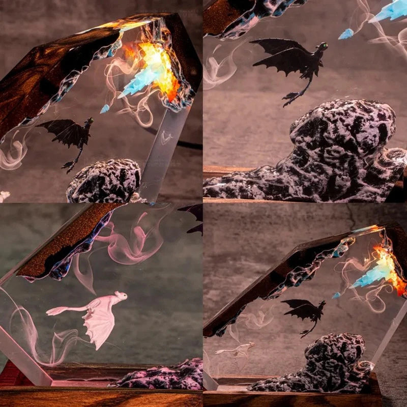 Storm Dragon Crystal LED Lamp