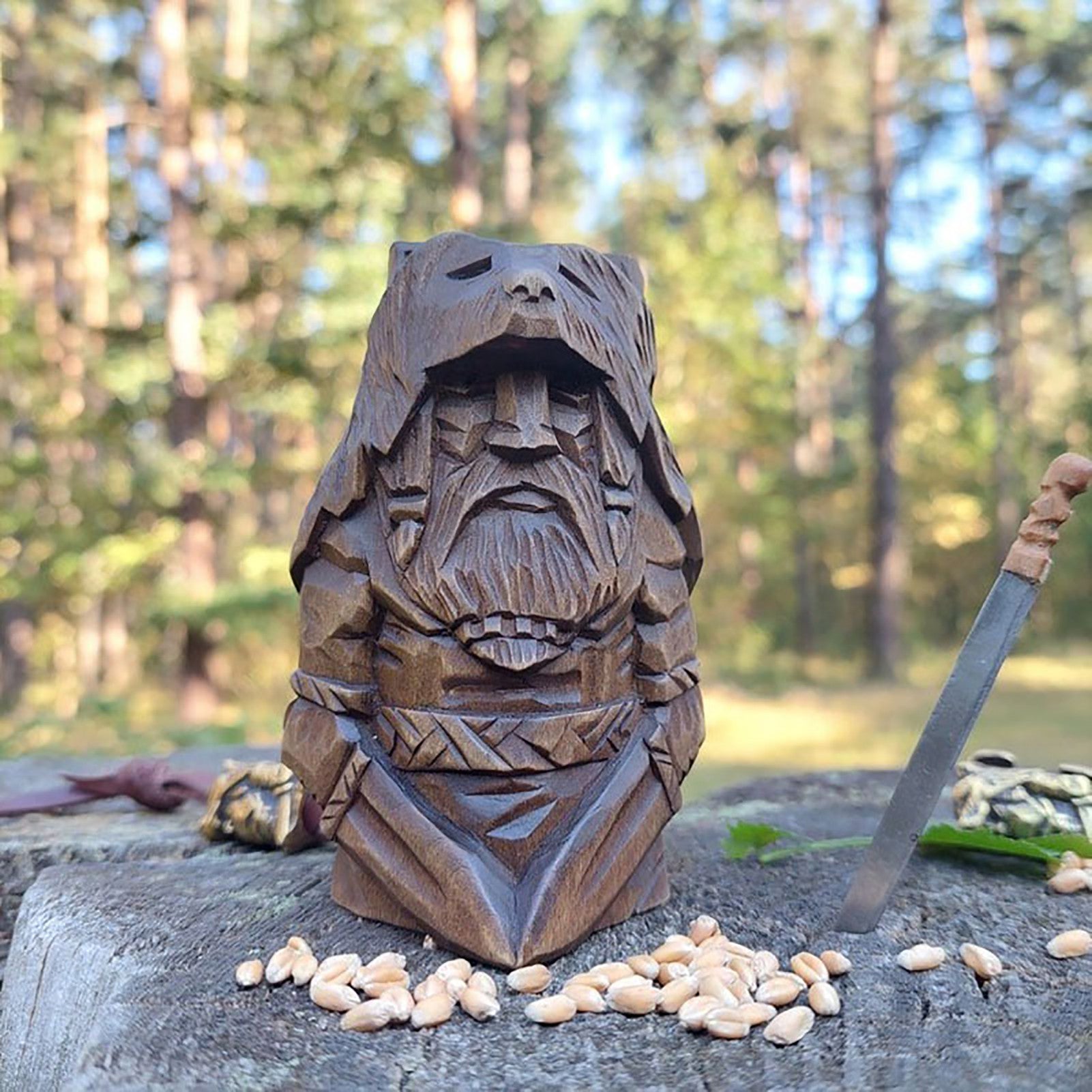 Ancient Nordic Viking Berserker Sculpture