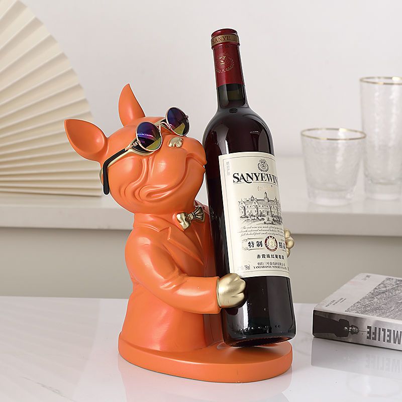 Modern Tuxedo Bulldog Wine Holder