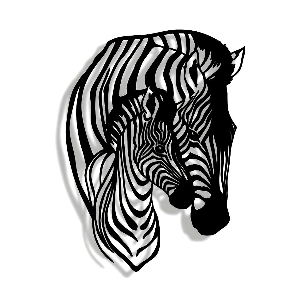 Zebra Family Metal Wall Art