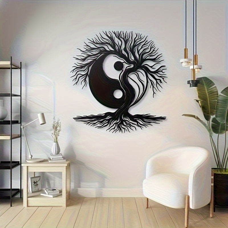 Tree of Life Yin Yang Metal Wall Art