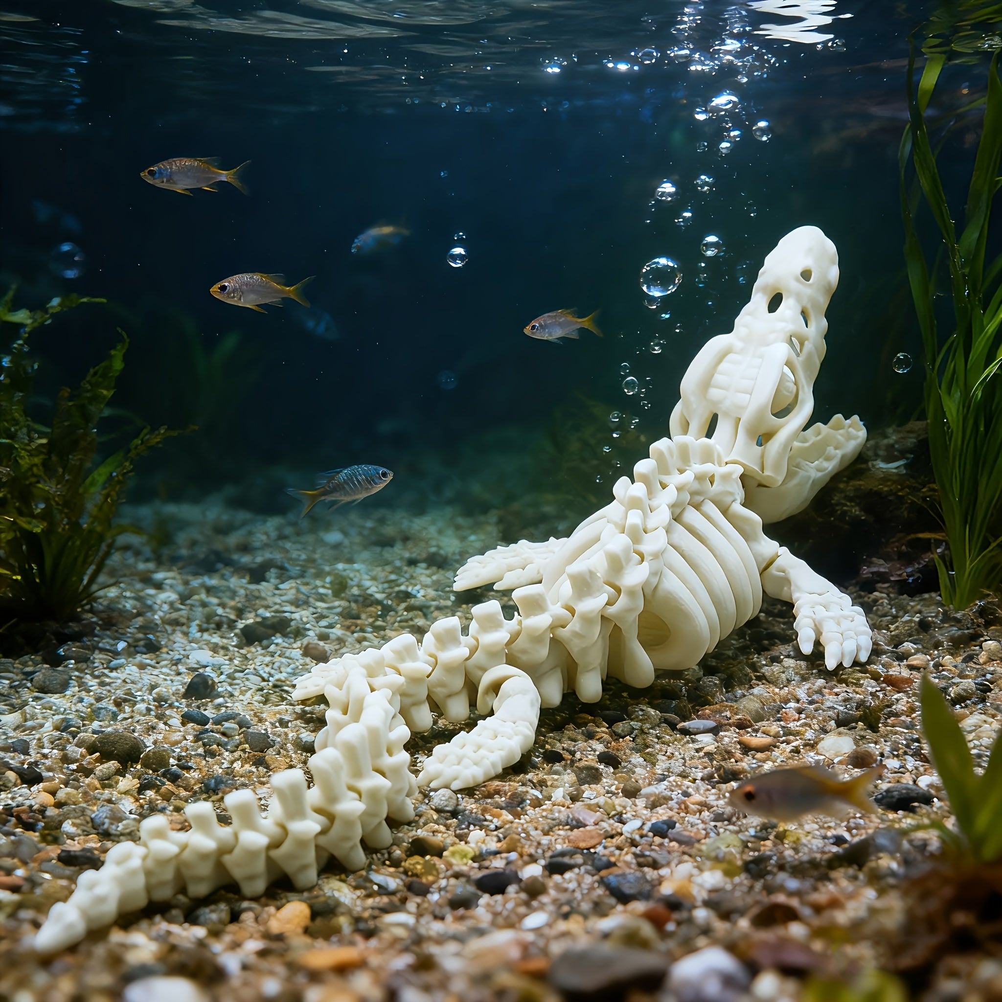 Alligator Skeleton Aquarium Ornament