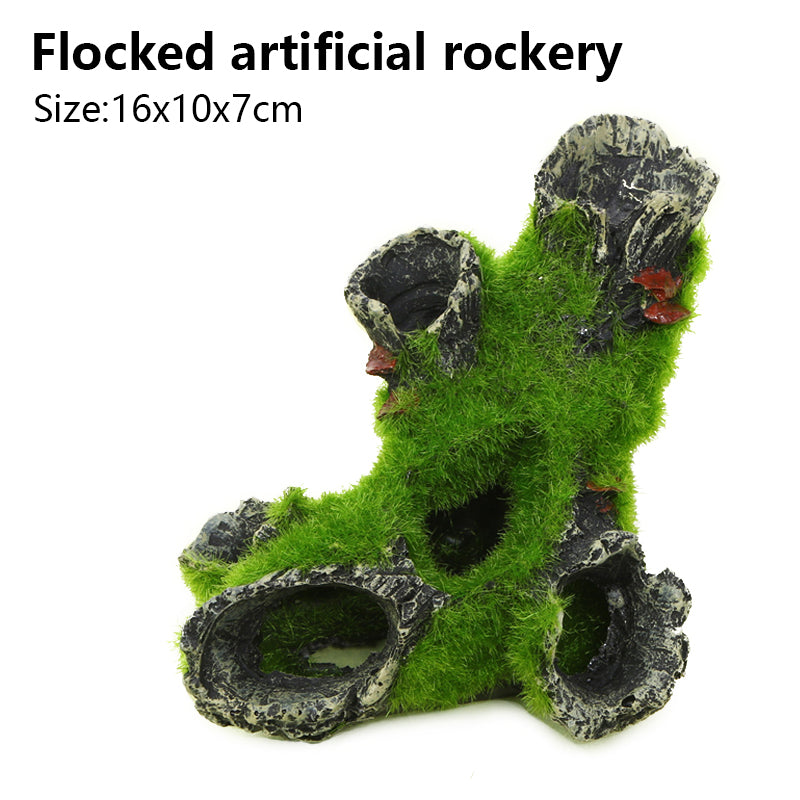 Flocked Rock Cavern Aquarium Decoration