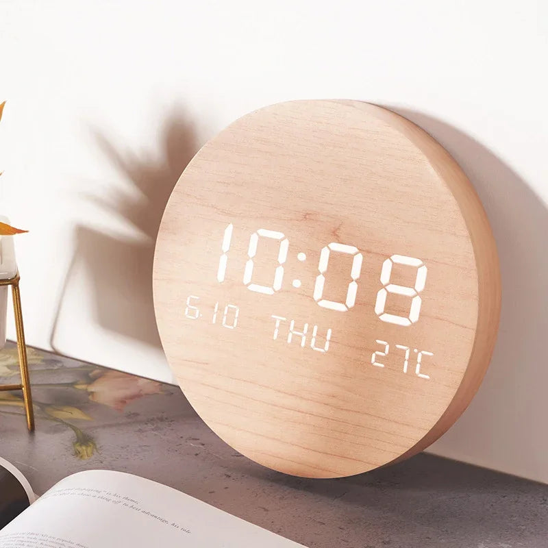 Nordic Round LED Digital Wall Clock