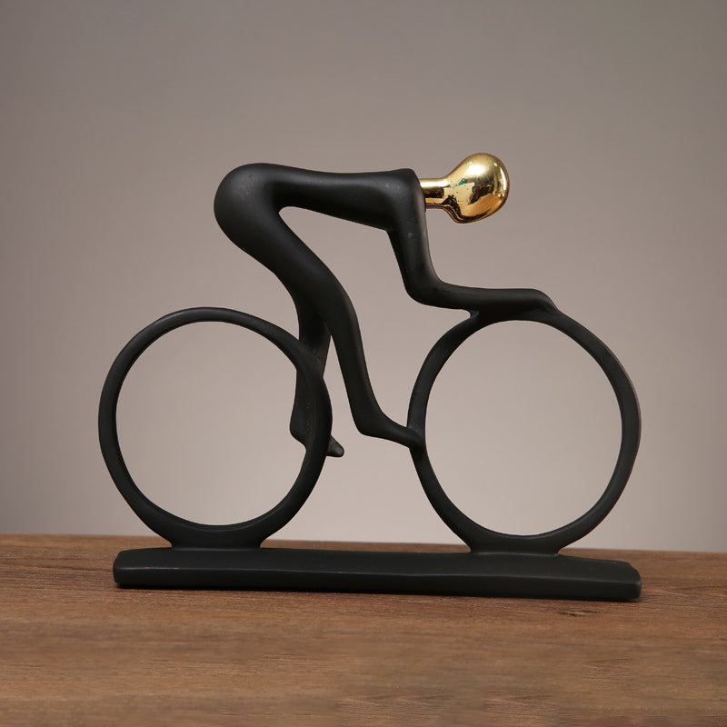 Modern Art Cyclist Couple Statue