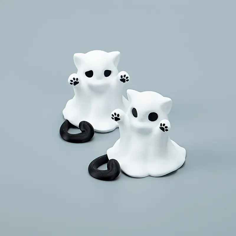 Cute Spooky Cat Ghost Statue