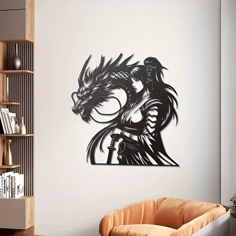 Samurai Dragon Metal Wall Art