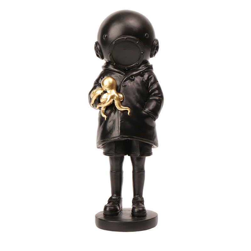 Underwater Girl & Pet Statue