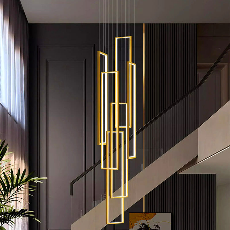 Nordic Staggered Rectangle LED Chandelier