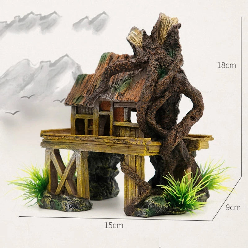 Tree House Aquarium Ornament