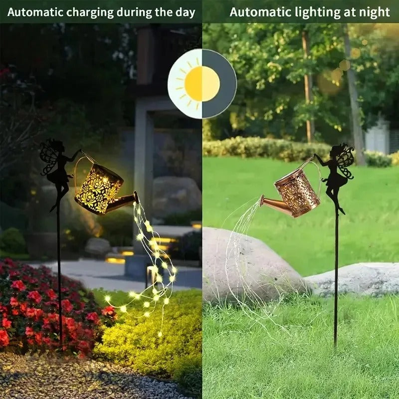 Solar Fairy Silhouette Garden Light Decoration