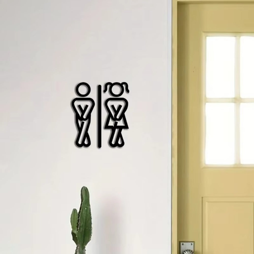 Geometric Acrylic Bathroom Door Sign