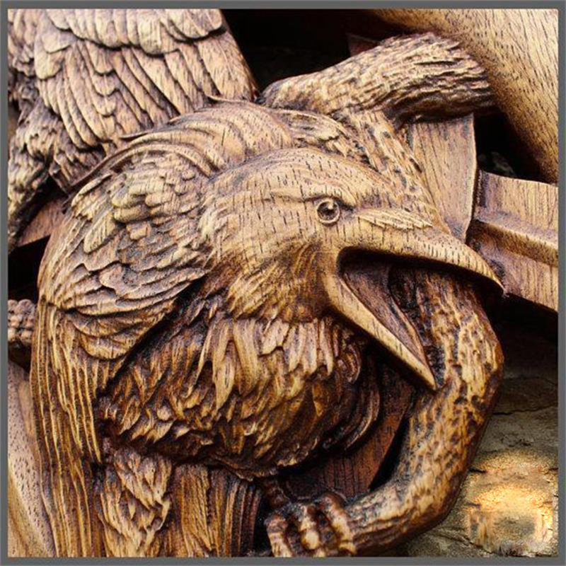 Nordic Raven Trinity Ancient Viking Wall Sculpture