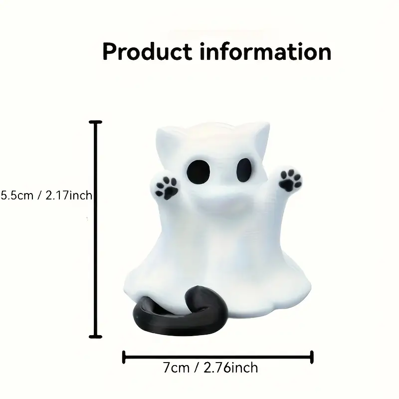 Cute Spooky Cat Ghost Statue