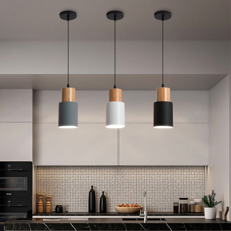 Nordic Concrete Wood LED Pendant Light