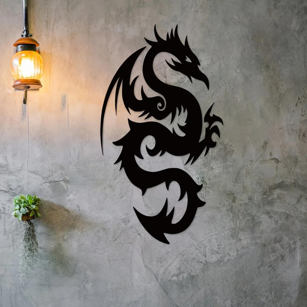 Tribal Dragon Metal Wall Art
