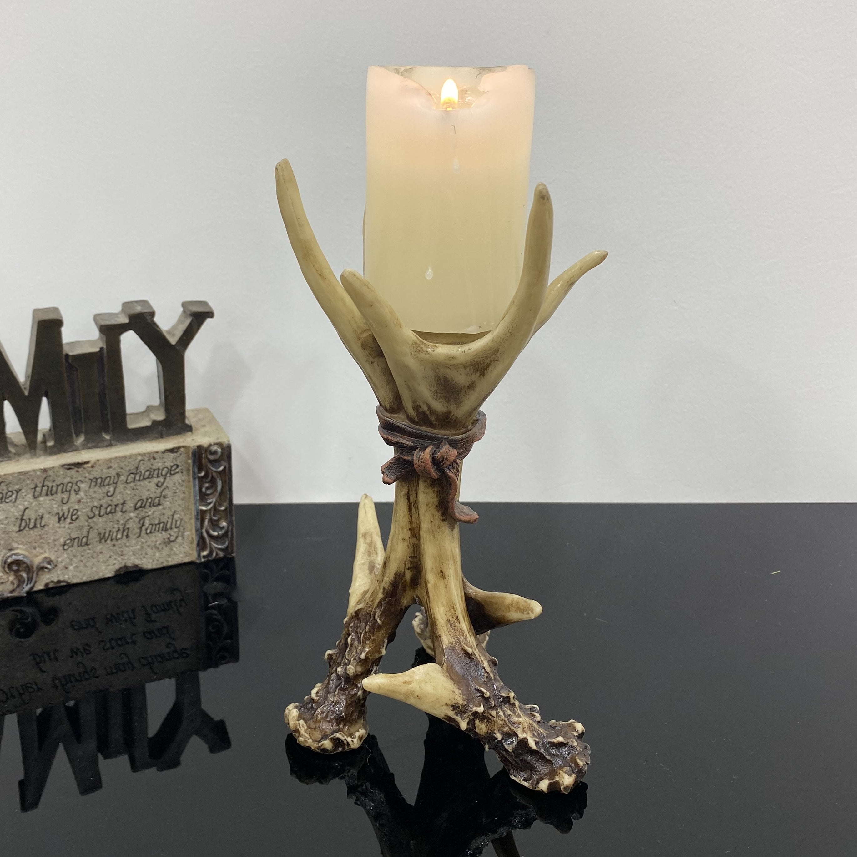 Deer Antlers Candlestick Holder