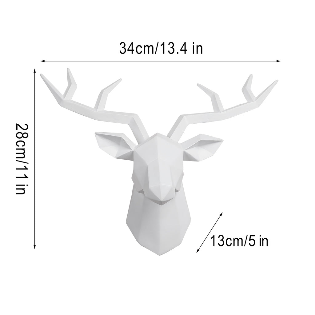 Nordic Geometric Deer Head Wall Sculpture