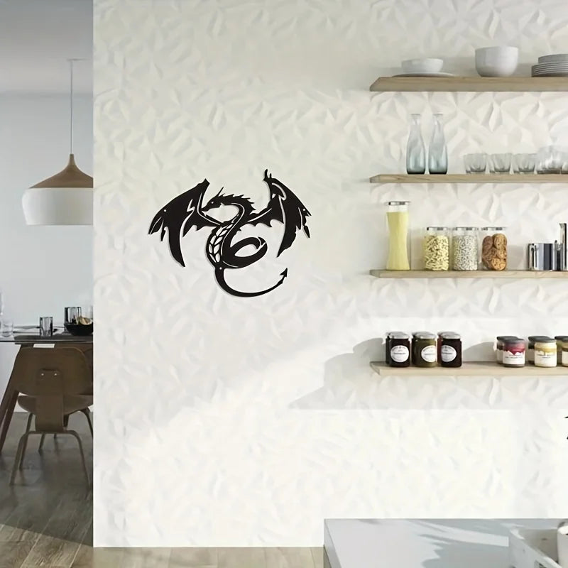 Minimalist Dragon Metal Wall Art