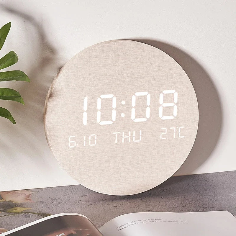 Nordic Round LED Digital Wall Clock