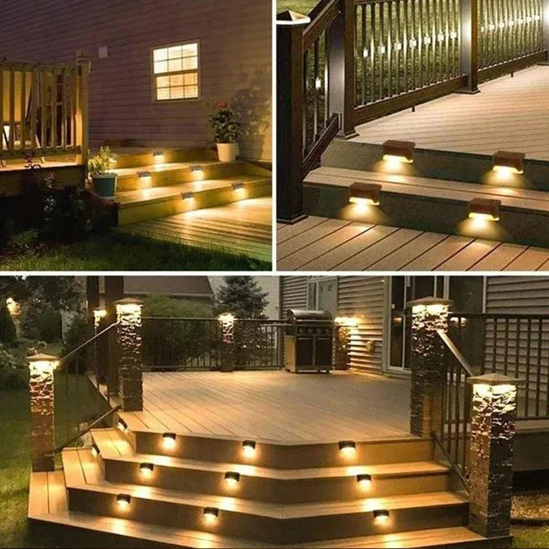 4 Pcs Solar LED Step Light Decoration