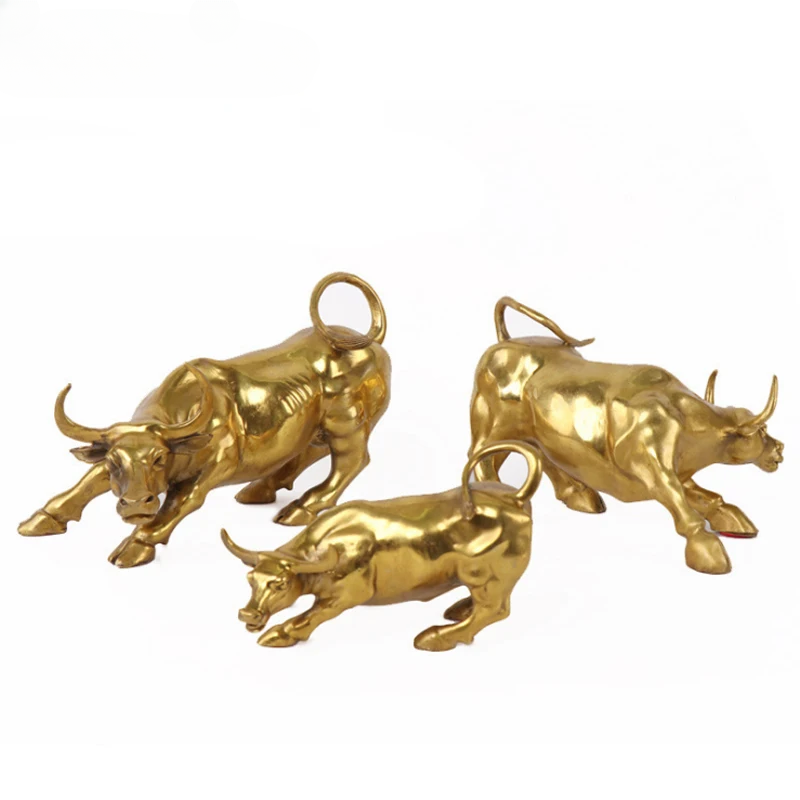 Luxury Pure Copper Wall Street Bull Statue