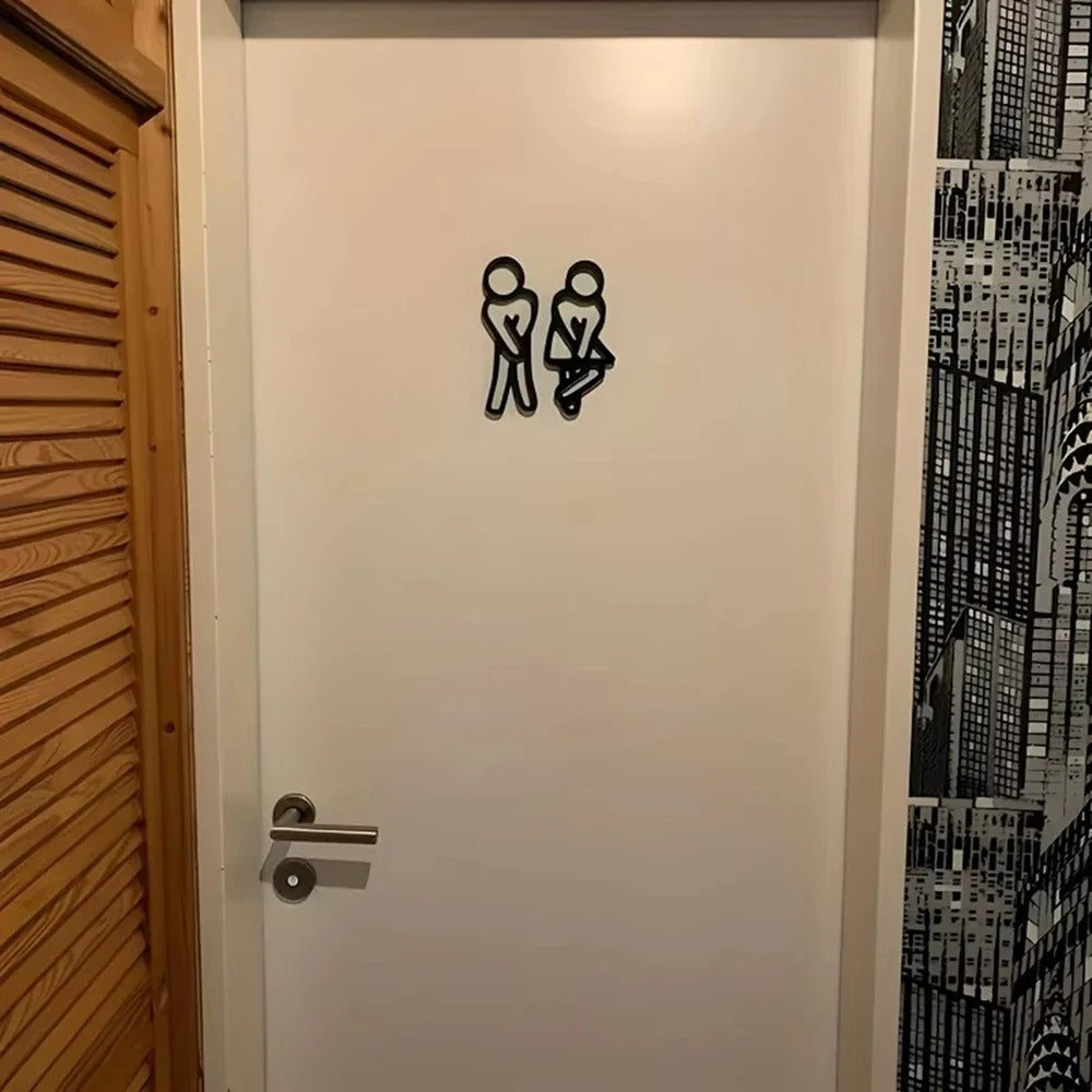 Sculptural Acrylic Toilet Sign Set