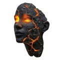Volcanic Lava Face Sculpture