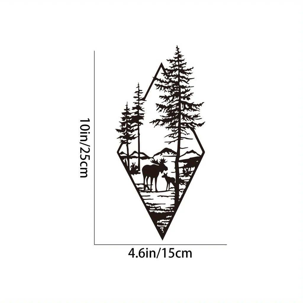 Geometric Forest Elk Wall Art