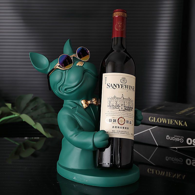 Modern Tuxedo Bulldog Wine Holder