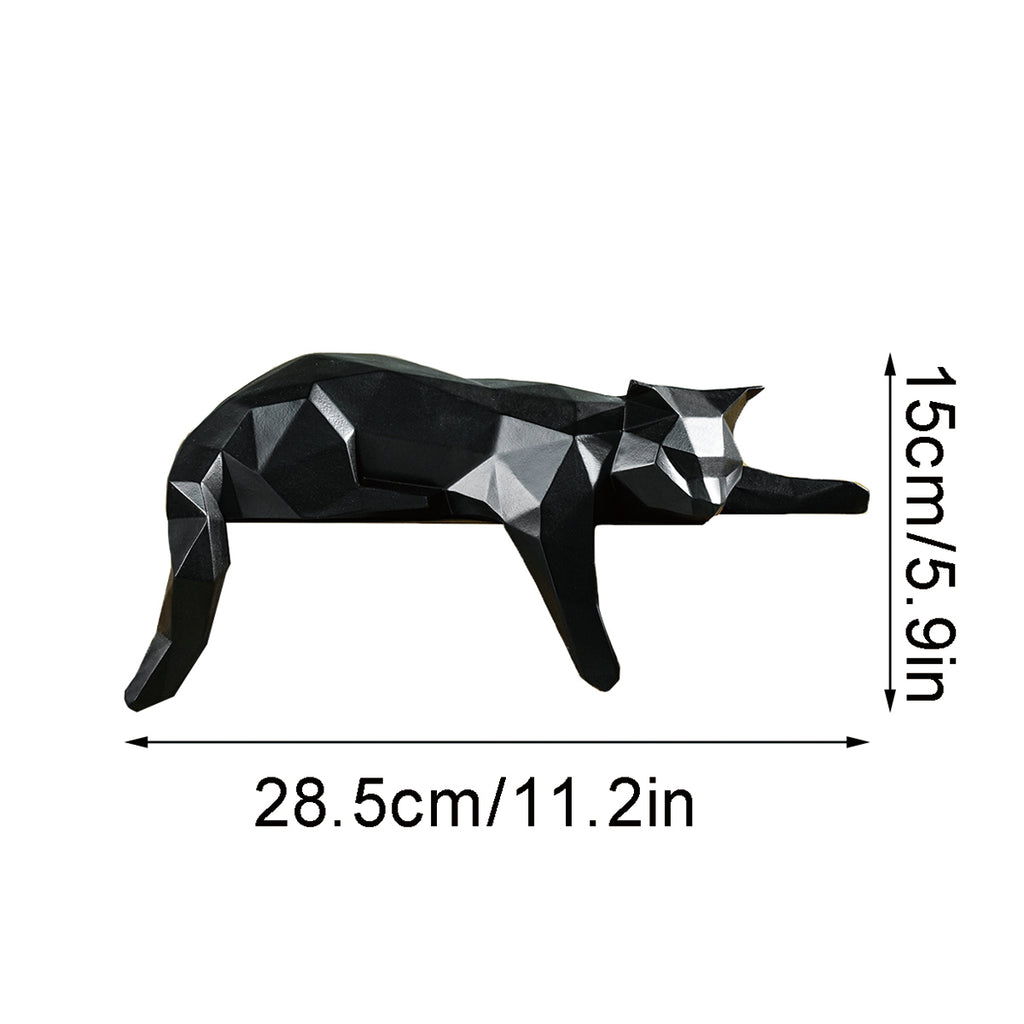 Nordic Geometric Relax Cat Shelf Statue