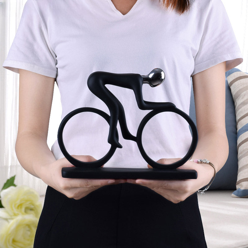 Modern Art Cyclist Couple Statue