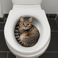 Cosy Cat Toilet Illusion Sticker