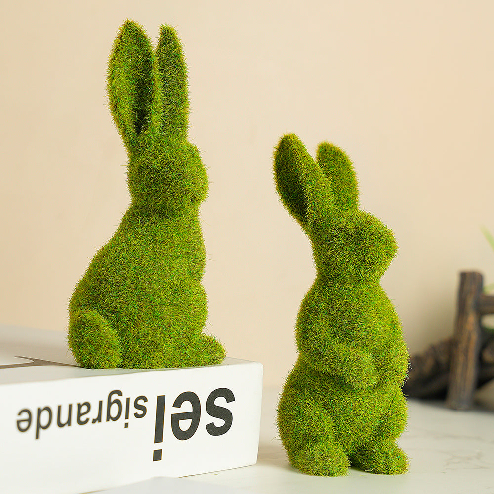 Cute Grass Bunny Modern Sculpture