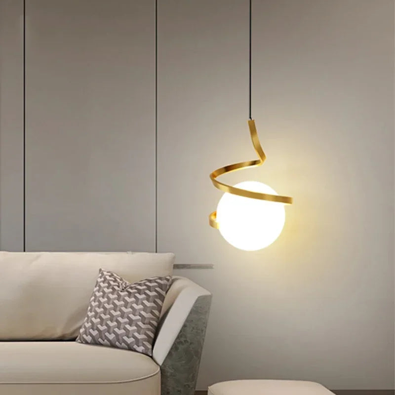 Nordic Spiral Globe LED Pendant Light