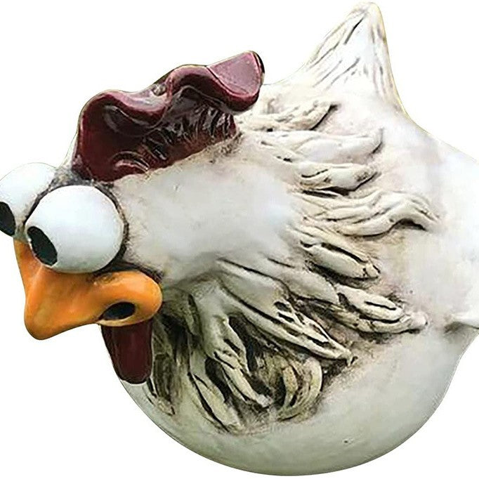 Funny Chicken Fence Decoration Statue